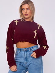 Kruzifix -Detail gestrickter Kumpelspringer