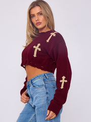 Kruzifix -Detail gestrickter Kumpelspringer