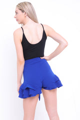 Belted Frill Hem Shorts