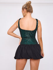 Puffed Hemed Mini Ballonjurk