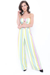 Multi Coloured Stripe Bralet And Trouser Co-ord