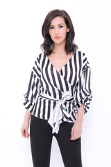 Tapa de nudo de corbata de satén a rayas