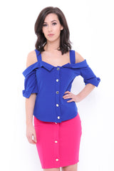 Botón Sujete la parte superior de tiras frías de hombro frío