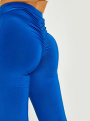 Scrunch Back Flared Slinky Trousers