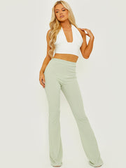 Ribbed Flared Trousers