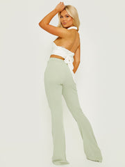 Ribbed Flared Trousers