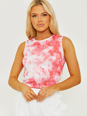 Traje sin mangas de tinte acanalado