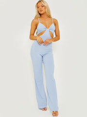 Cut Out Ribbed Cami Jumpsuit