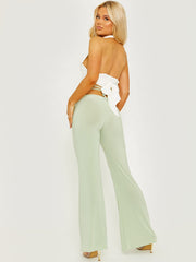 Slinky ruches taillet taille wide been broek