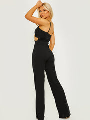 Cut Out Ribbed Cami Jumpsuit
