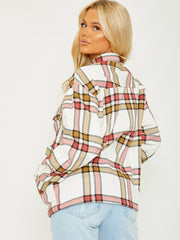 Classic Thick Colour Block Checked Shirt Jacket Shacket