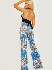 Leopardenkettendruck Slinky Wide Bein Hosen