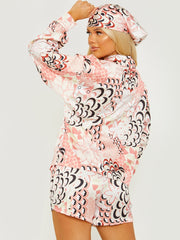 Printed Satin Blouse & Shorts Co-ord With Matching Bandana