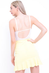 Buttoned Frill Hem Skirt