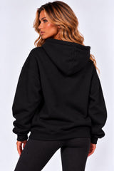 Bold Lips & Slogan Graphic Print Hoodie