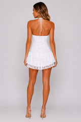 Lace Halter Neck Mini Dress