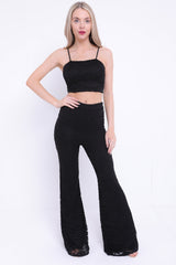 Crochet Crop Top und Hosen Co-ordte