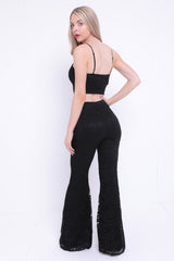 Crochet Crop Top und Hosen Co-ordte