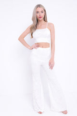 Crochet Crop Top und Hosen Co-ordte