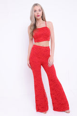 Crochet Crop Top und Hosen Co-ordte