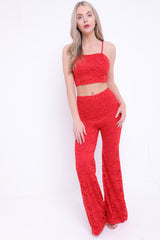 Crochet Crop Top und Hosen Co-ordte