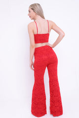 Crochet Crop Top und Hosen Co-ordte