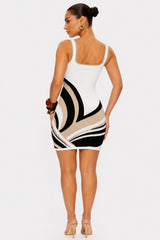 Abstract Knit Bodycon Mini Dress