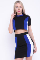 Contrast Panel Top And Skirt Co-ord