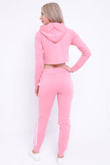 Side Stripe Cropped Loungewear Set