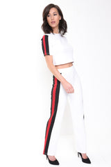 Black And Red Side Stripe Loungewear Co-ord