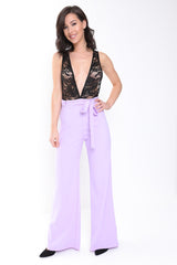 Crochet Lace Plunge Front Jumpsuit