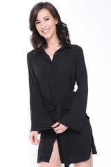 Fliege Krawatte vorne Hemdkleid