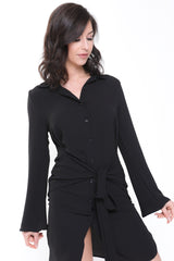 Fliege Krawatte vorne Hemdkleid