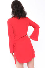 Fliege Krawatte vorne Hemdkleid