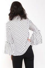 Polka Dot Glockenhülle Satinbluse
