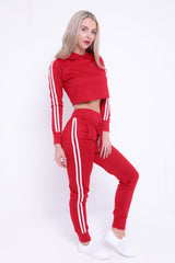 Side Stripe Cropped Loungewear Set