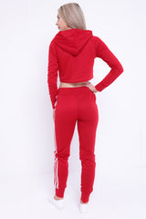 Side Stripe Cropped Loungewear Set