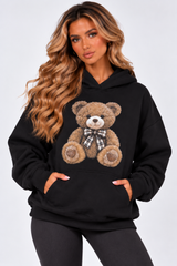 Oversized Teddy Bear Print Hoodie