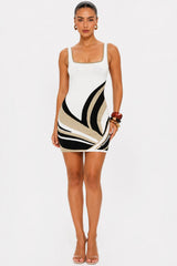 Abstract Knit Bodycon Mini Dress