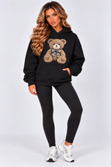 Oversized Teddy Bear Print Hoodie