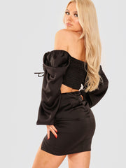 Satin Crop Top & Rok coöperatie