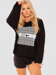 Tie Knot Back D'or Graphic Oversized Top