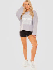 Tie Knot Back D'or Graphic Oversized Top