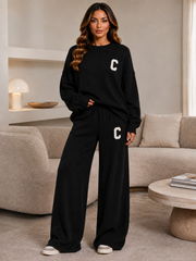 Oversized Knitted Top & Wide Leg Trouser Co-Ord