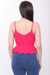 Knoop cami peplum bovenaan