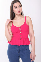 Knoop cami peplum bovenaan
