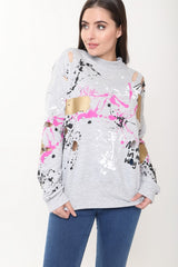 Paint Splatter Distressed Jumper