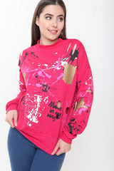 Paint Splatter Distressed Jumper