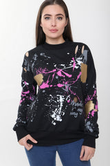 Paint Splatter Distressed Jumper