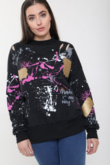 Paint Splatter Distressed Jumper